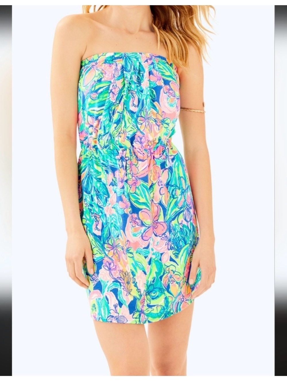 Lilly Pulitzer Windsor Strapless Dress Surf Gypsea -Size Small NWOT